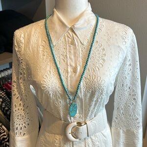 Kinsley Armelle long turquoise necklace